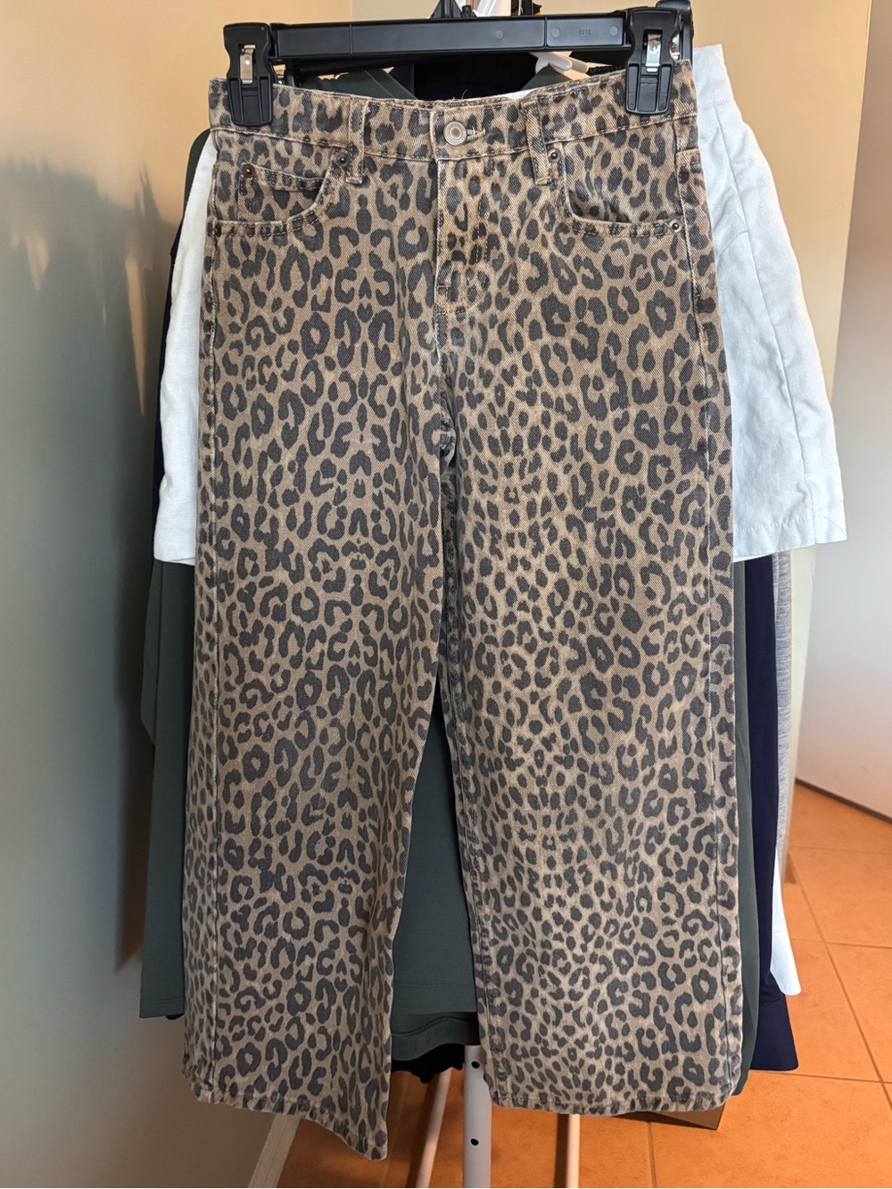 Zara Kids Wide Leg Leopard Jeans